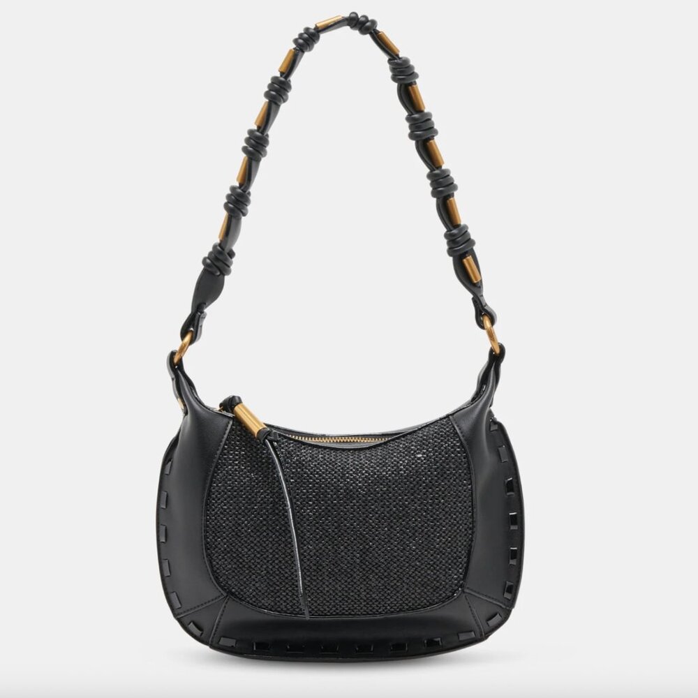 Dolce Vita Eleanor Shoulder Bag Black Raffia
